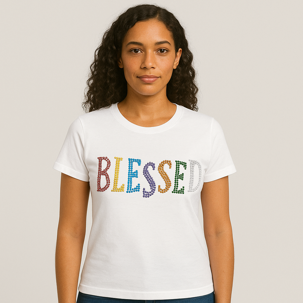 blessed t-shirt rhinestone