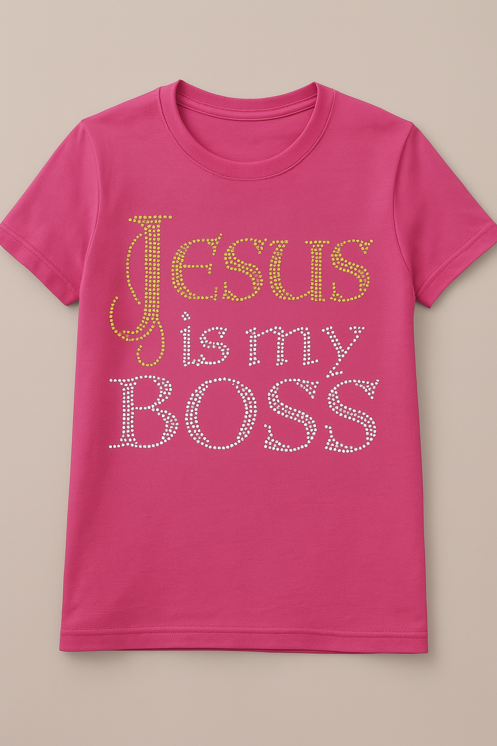 Jesus is my boss rhinestone design