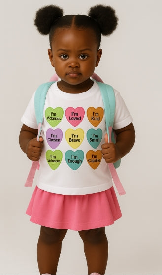kids affirmation tee. GOD SAYS