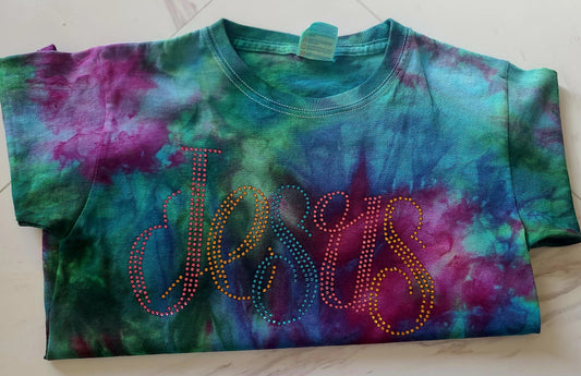 Ice dye rhinestone design